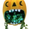 Orange Pumpkin Howler Halloween Indoor Garden Planter-5" Ceramic Vase/Live Plant